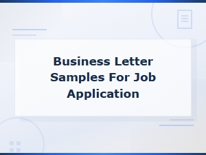 Business Letter Samples for Job Applications
