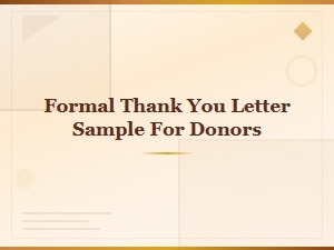 Formal Thank You Letter Sample for Donors